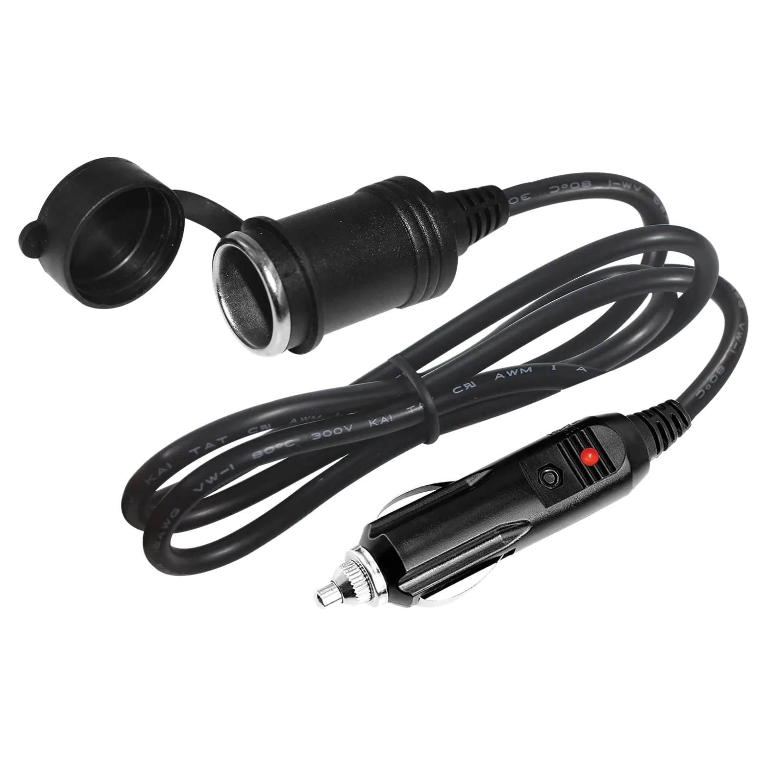 Cigarette lighter extension cable: 3ft extension