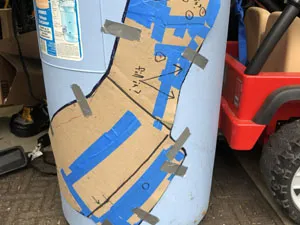 Making custom air intake splash guard from broken garbage can